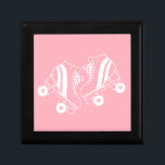 Minimalist Roller Skates Roller Skating Pink   Gift Box<br><div class="desc">Minimalist White Roller Skates Drawing. Two quads roller skate illustration in white. Simple aesthetic roller skating,  roller skates modern illustration. White and pink roller skates illustration design,  gift for a roller skater. Roller skates pink aesthetic.</div>