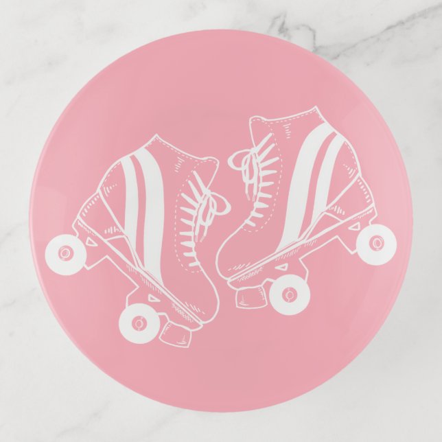 Minimalist Roller Skates Roller Skating Pink    Trinket Tray (Front)