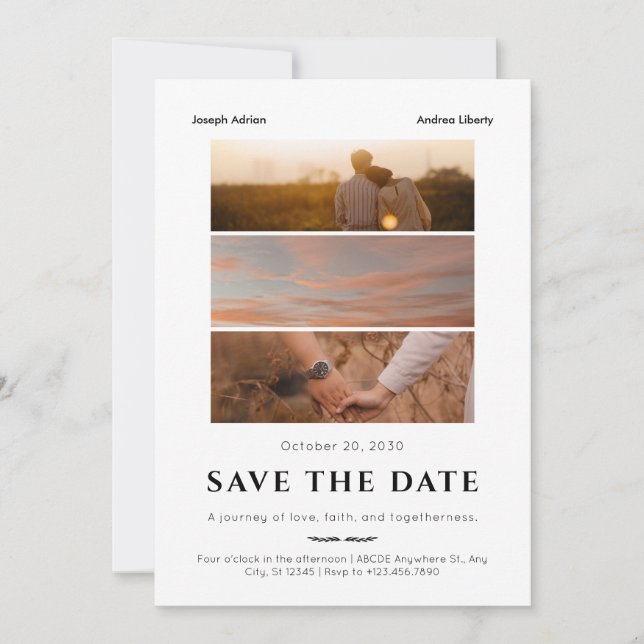 Minimalist romance movie poster wedding photo  save the date (Front)