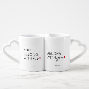 Minimalist Romantic Anniversary Couples Gift Coffee Mug Set