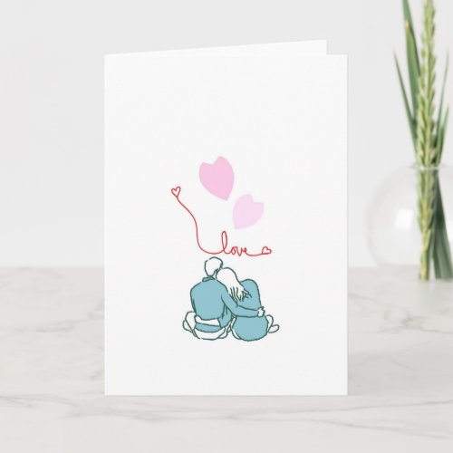 Minimalist Romantic Couple Love Card - Sweet Anniv
