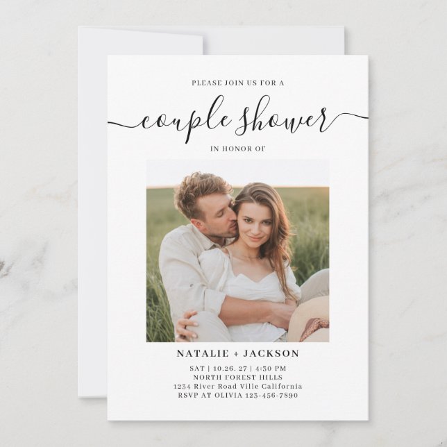 Minimalist Romantic Couple Shower Invitation (Front)
