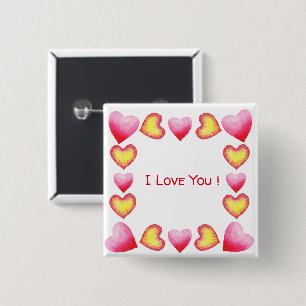 Minimalist  Romantic I Love You  Valentine's Day   Button