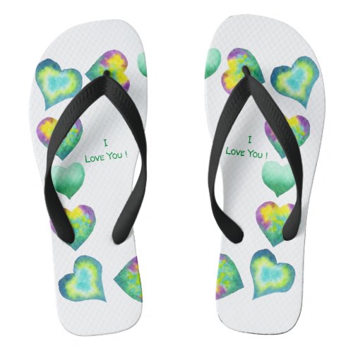 Minimalist  Romantic I Love You Valentines Day    Flip Flops