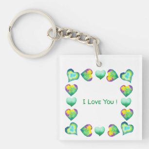 Minimalist  Romantic I Love You Valentine's Day    Keychain