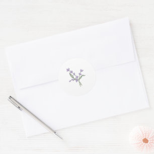 Minimalist Romantic Lavenders Wedding Classic Round Sticker