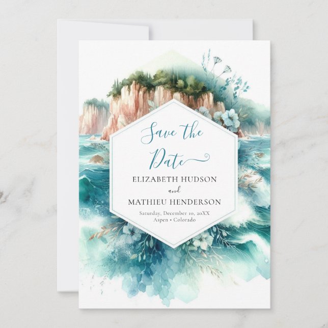  Minimalist Romantic Nautical Wedding Save The Date (Front)