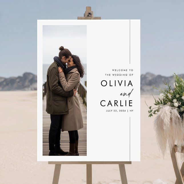 Minimalist Romantic Photo Wedding Welcome Sign (Creator Uploaded)