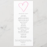 Minimalist Romantic Pink Heart wedding Ceremony Program
