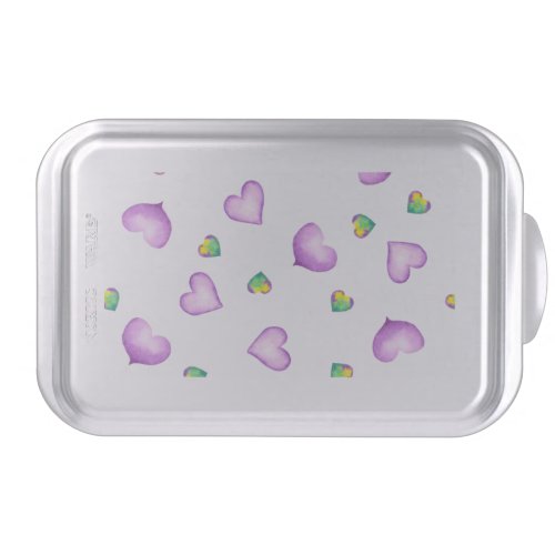 Minimalist  Romantic watercolor Heart   Cake Pan