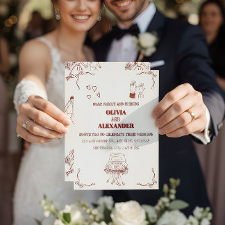 Minimalist Romantic Wedding Invitation Foil Invitation