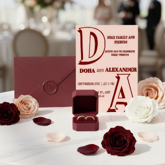Minimalist Romantic Wedding invitation Foil Invitation