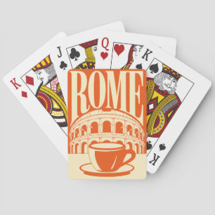 Minimalist Rome Italy Colosseum Travel Art Poker Cards