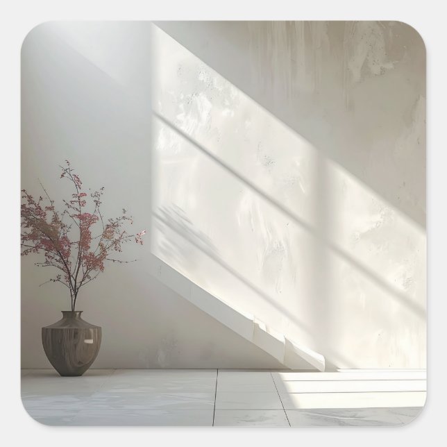Minimalist room square sticker (Front)