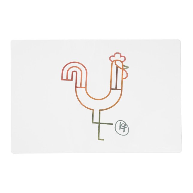 Minimalist Rooster Placemat  (Front)