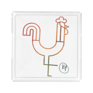 Minimalist Rooster Serving Tray 