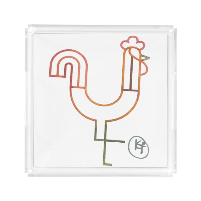 Minimalist Rooster Serving Tray  (Front)