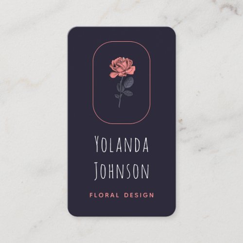 Minimalist Rose Add Your Logo Social Media Florist Business Card