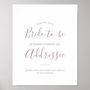 Minimalist Rose Gold Address an Envelope Sign