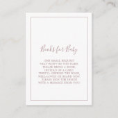 Minimalist Rose Gold Baby Shower Books for Baby Enclosure Card (Front)
