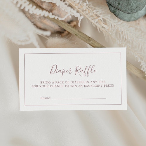 Minimalist Rose Gold Baby Shower Diaper Raffle