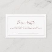Minimalist Rose Gold Baby Shower Diaper Raffle Enclosure Card (Front)