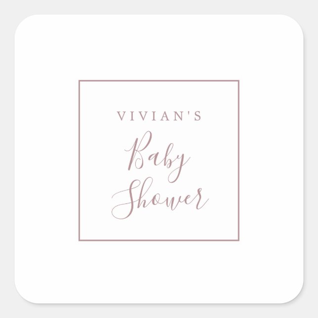 Minimalist Rose Gold Baby Shower Envelope Seals (Front)