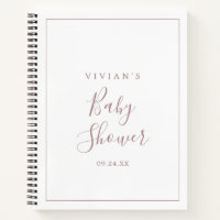 Minimalist Rose Gold Baby Shower Gift List Notebook