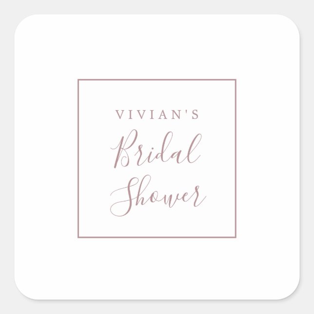 Minimalist Rose Gold Bridal Shower Envelope Seals (Front)