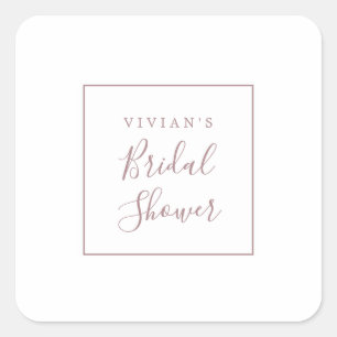 Minimalist Rose Gold Bridal Shower Envelope Seals