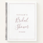Minimalist Rose Gold Bridal Shower Gift List Notebook<br><div class="desc">This minimalist rose gold bridal shower gift list notebook is perfect for a simple wedding shower. The modern romantic design features classic rose gold and white typography paired with a rustic yet elegant calligraphy with vintage hand lettered style. Customizable in any color. Keep the design simple and elegant, as is,...</div>