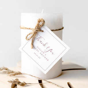 Minimalist Rose Gold Bridal Shower Thank You Favor Tags