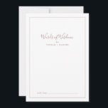 Minimalist Rose Gold Bridal Shower Words of Wisdom Advice Card<br><div class="desc">This minimalist rose gold bridal shower words of wisdom advice card is perfect for a simple wedding shower and can be used for any event. The modern romantic design features classic rose gold and white typography paired with a rustic yet elegant calligraphy with vintage hand lettered style. Customizable in any...</div>