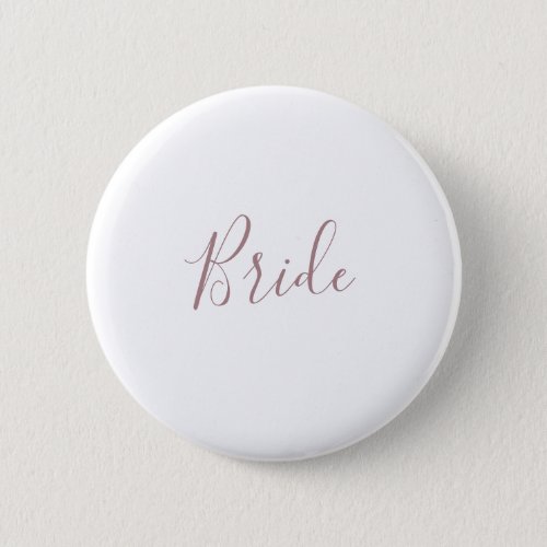 Minimalist Rose Gold Bride Bridal Shower Button