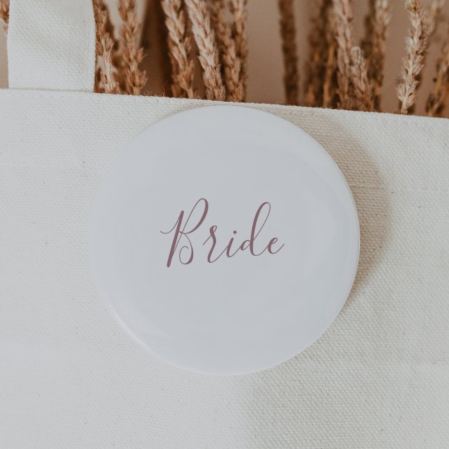 Minimalist Rose Gold Bride Bridal Shower Button (Creator Uploaded)