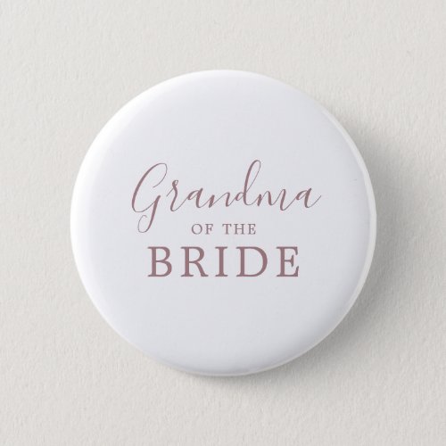 Minimalist Rose Gold Bride Grandma Bridal Shower Button