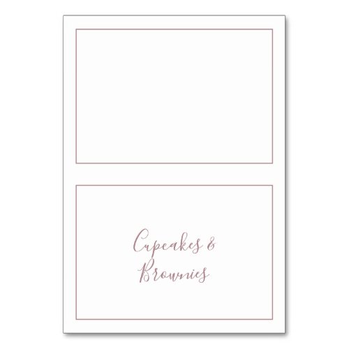Minimalist Rose Gold Buffet Food Labels Table Number