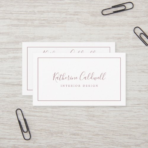 Minimalist Rose Gold Business Card