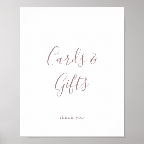 Minimalist Rose Gold Cards and Gifts Sign