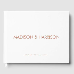 Minimalist rose gold custom simple Wedding Guest Book