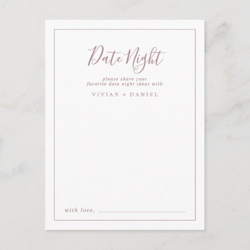 Minimalist Rose Gold Date Night Idea Cards