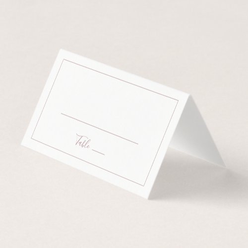 Minimalist Rose Gold Folded Wedding Place Card