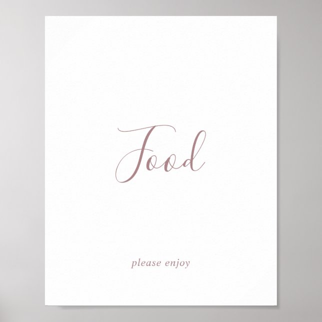 Minimalist Rose Gold Food Table Sign (Front)