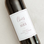 Minimalist Rose Gold Future Mrs. Bridal Shower Wine Label<br><div class="desc">These minimalist rose gold future mrs. bridal shower wine labels are perfect for a simple wedding shower. The modern romantic design features classic rose gold and white typography paired with a rustic yet elegant calligraphy with vintage hand lettered style. Customizable in any color. Keep the design simple and elegant, as...</div>