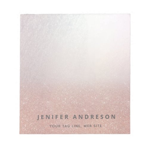 minimalist rose gold glitter ombre simple  pocket  notepad
