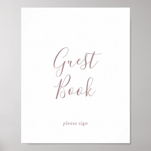 Minimalist Rose Gold Guest Book Sign