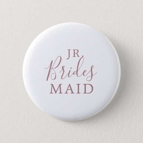 Minimalist Rose Gold Jr Bridesmaid Bridal Shower Button
