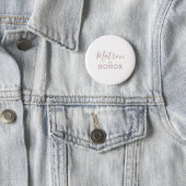 Minimalist Rose Gold Matron of Honor Bridal Shower Button (In Situ)