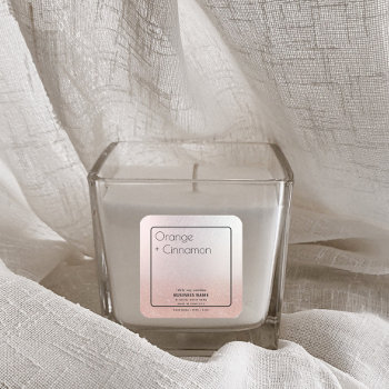 Minimalist  Rose Gold Ombre Soy Candle  Square Sticker by Makidzona at Zazzle