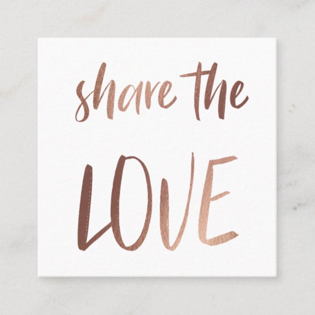 Minimalist rose gold Share The Love | Loyalty Card (Front)